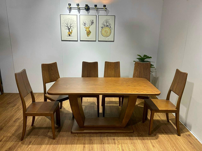 Bộ bàn ghế ăn gỗ sồi phong cách hiện đại