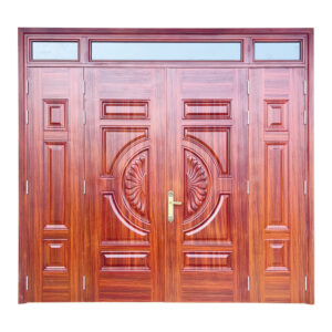 Cửa Thép Vân Gỗ 4 Cánh H1B