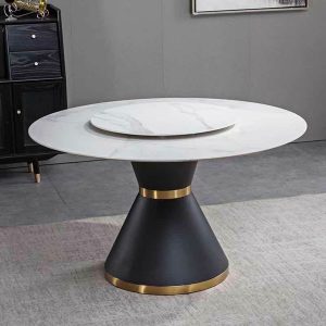 Bàn Ăn Mặt Đá D130cm (Có Mâm Xoay)