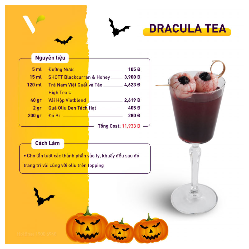 Bộ công thức cho Halloween - Dracula Tea