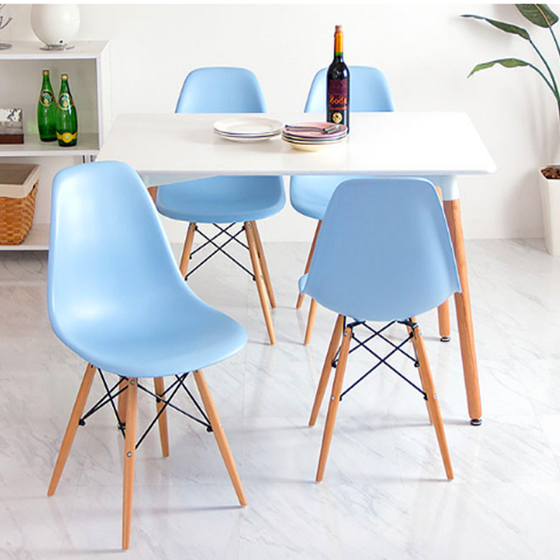 Bộ bàn ăn Eames 4 ghế màu xanh dương